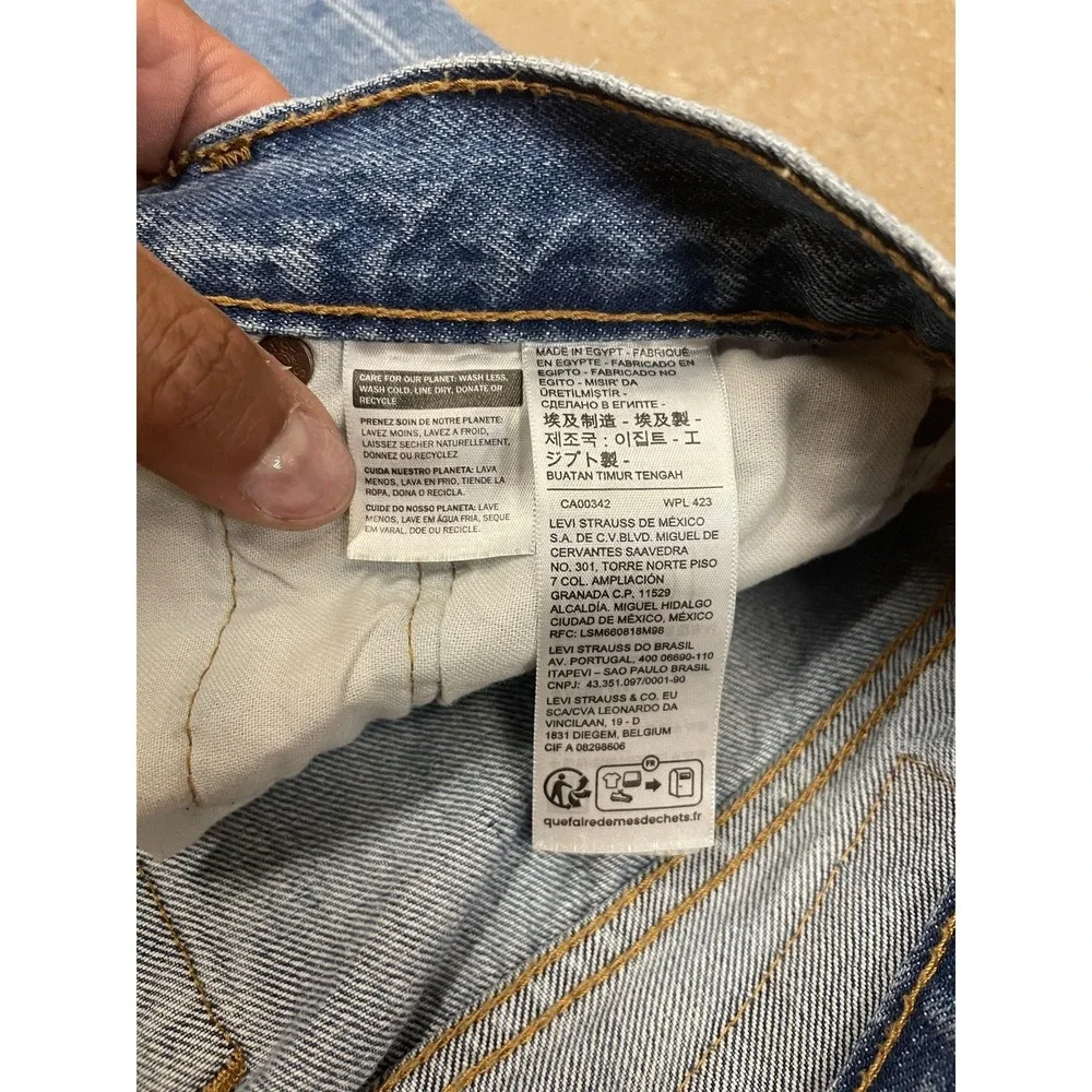 Levis 501 Jeans‎ Mens 34x31 Medium Blue Denim Regular Straight Leg Button Fly